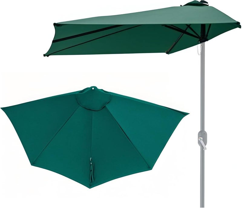 GLDDFDG Patio Umbrella Replacement Canopy - 9ft 5 Ribs Outdoor Half Umbrella Replacement Canopy, Table Market Yard Umbrella Replacement Top Cover for Garden/Deck/Pool & Beach (Only Canopy) - Image 1